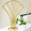 Metal Table Centerpiece Gold Scalloped Fan Shape Design - Wedding Floral Display Flower Frame Stand 32"