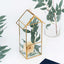 Glass Terrarium Hanging House Lantern Design Metal Gold - Versatile Holder for Air Plants & Displays 11"
