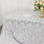 Mesh 90"x156" Rectangle Tablecloth Silver - Wave Sequin Embroidered Table Cover
