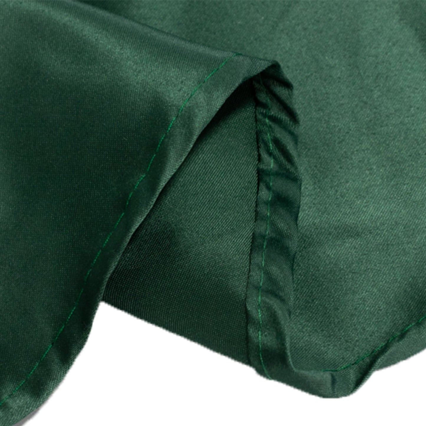 Lamour Satin 120" Round Tablecloth Hunter Emerald Green - Seamless Table Cover with Soft Tempered Sheen