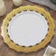 10-Pack Plastic 10" Round Dinner Plates in White with Gold Lace Rim - Disposable Party Plates for Classy Events & Banquets