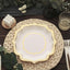 25-Pack Paper Dinner Plates in White with Gold Scallop Rim - Disposable 300GSM Party Plates for Classy Banquets & Celebrations 10"