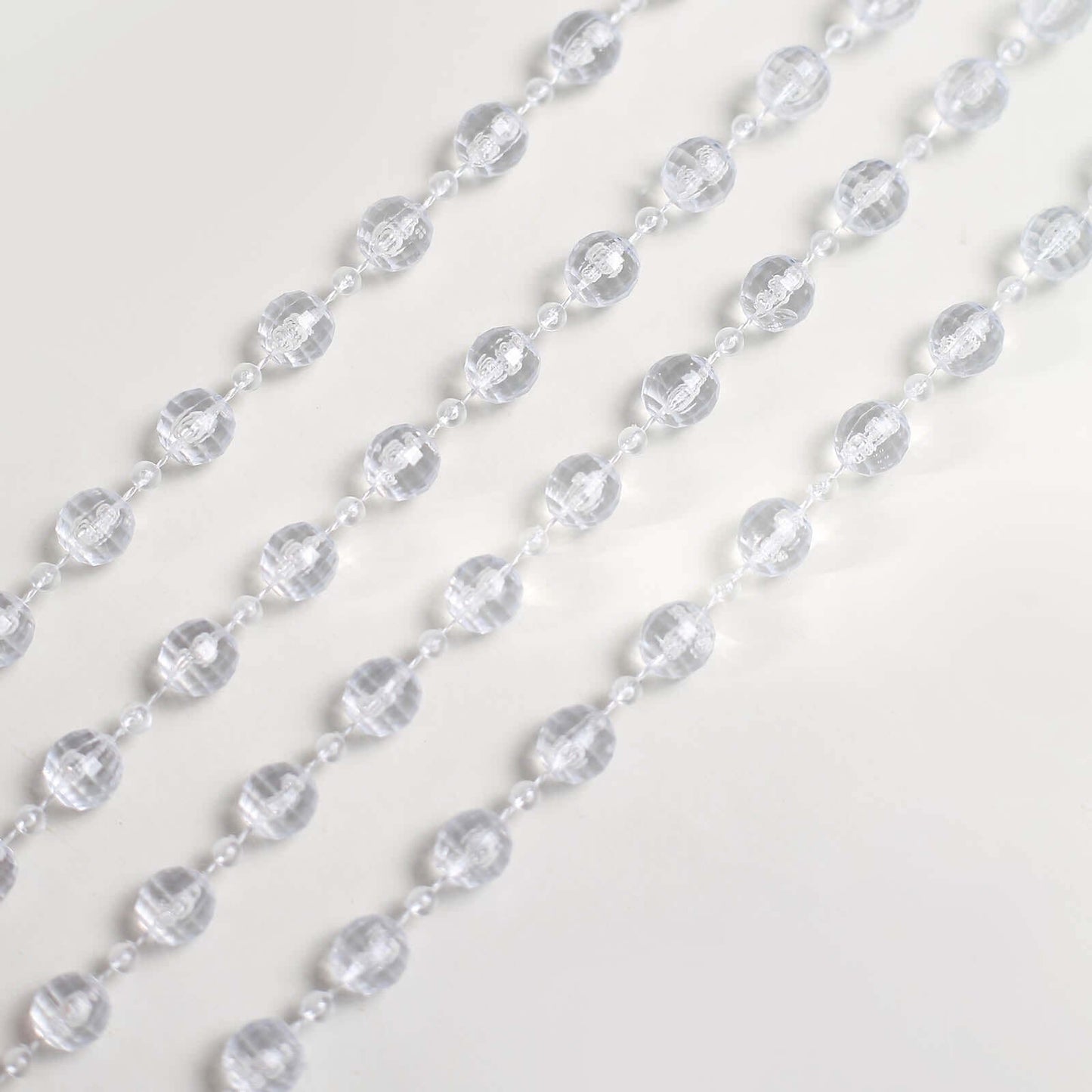 Faux Pearl Beaded 16" Chair Back Garland Sash Clear Gatsby-Inspired Style - Pre-Tied Chic Wedding Decor for Chiavari Chairs