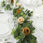 6ft Artificial Eucalyptus Garland with Cream/Gold Silk Roses â€“ Faux Greenery Vine