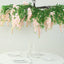 55" Blush Artificial Silk Wisteria Vine Round Hanging Canopy, Draping Garland Flower Chandelier With Interchangeable Branches