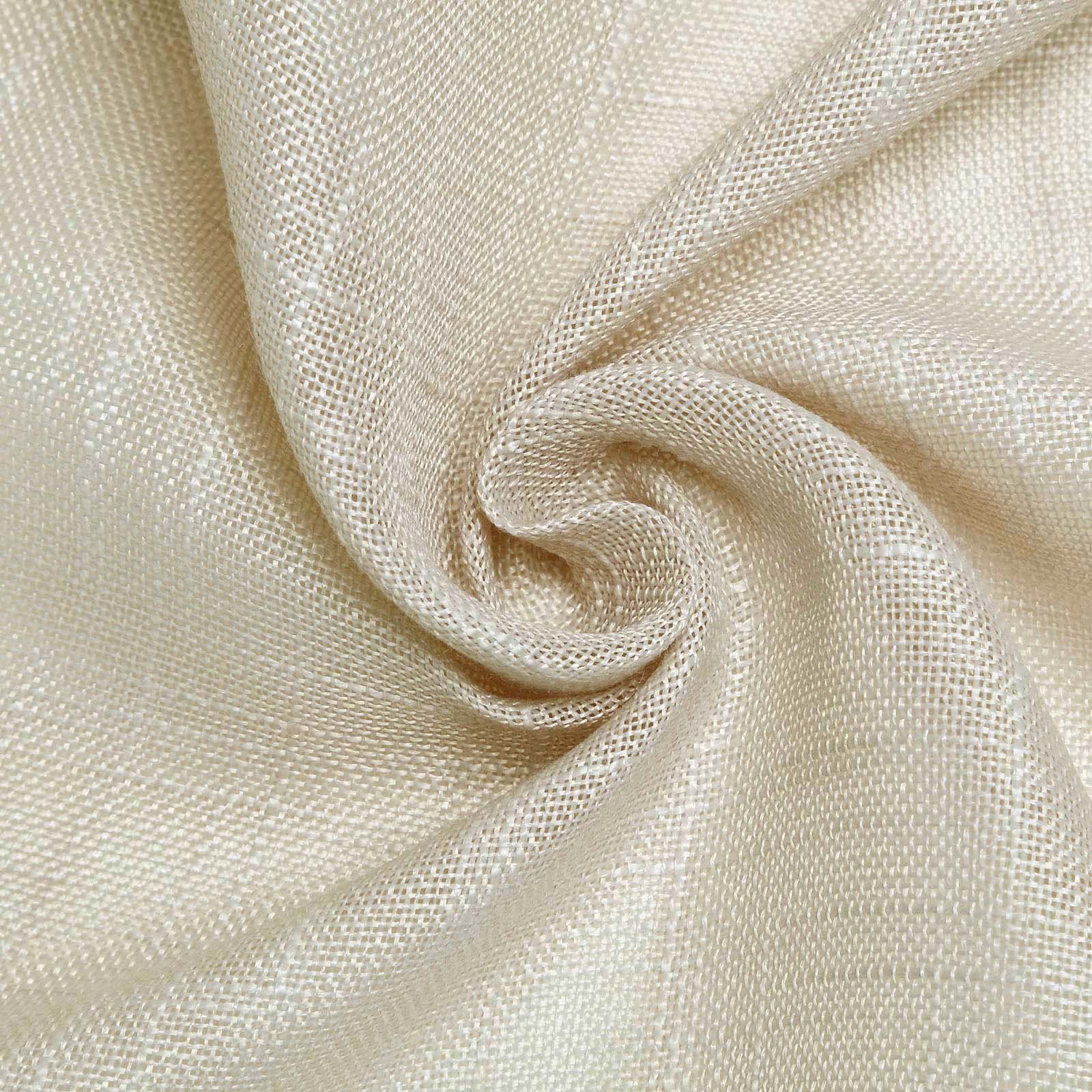 Faux Linen 108" Round Tablecloth Beige - Slubby Textured & Wrinkle Resistant Table Cover - Linen Luxes