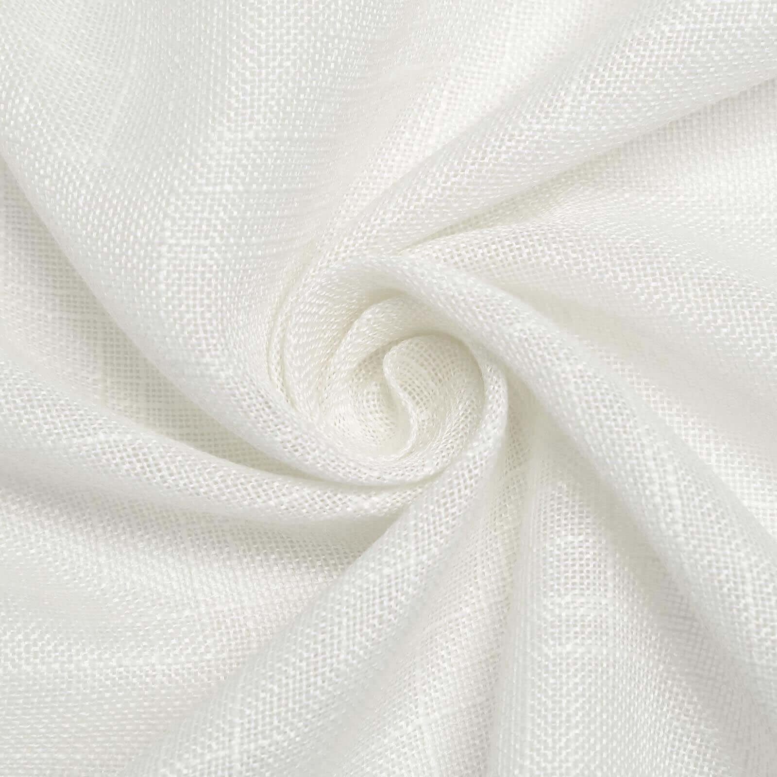 Faux Linen 108" Round Tablecloth White - Slubby Textured & Wrinkle Resistant for Banquets and Receptions - Linen Luxes
