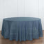 Faux Linen 120" Round Tablecloth Blue - Slubby Texture Wrinkle - Resistant Seamless Table Cover - Linen Luxes