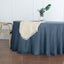 Faux Linen 120" Round Tablecloth Blue - Slubby Texture Wrinkle - Resistant Seamless Table Cover - Linen Luxes