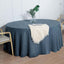 Faux Linen 120" Round Tablecloth Blue - Slubby Texture Wrinkle - Resistant Seamless Table Cover - Linen Luxes