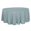 Faux Linen 120" Round Tablecloth Dusty Blue - Slubby Texture Wrinkle - Resistant Seamless Table Cover - Linen Luxes