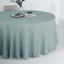 Faux Linen 120" Round Tablecloth Dusty Blue - Slubby Texture Wrinkle - Resistant Seamless Table Cover - Linen Luxes