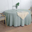 Faux Linen 120" Round Tablecloth Dusty Blue - Slubby Texture Wrinkle - Resistant Seamless Table Cover - Linen Luxes