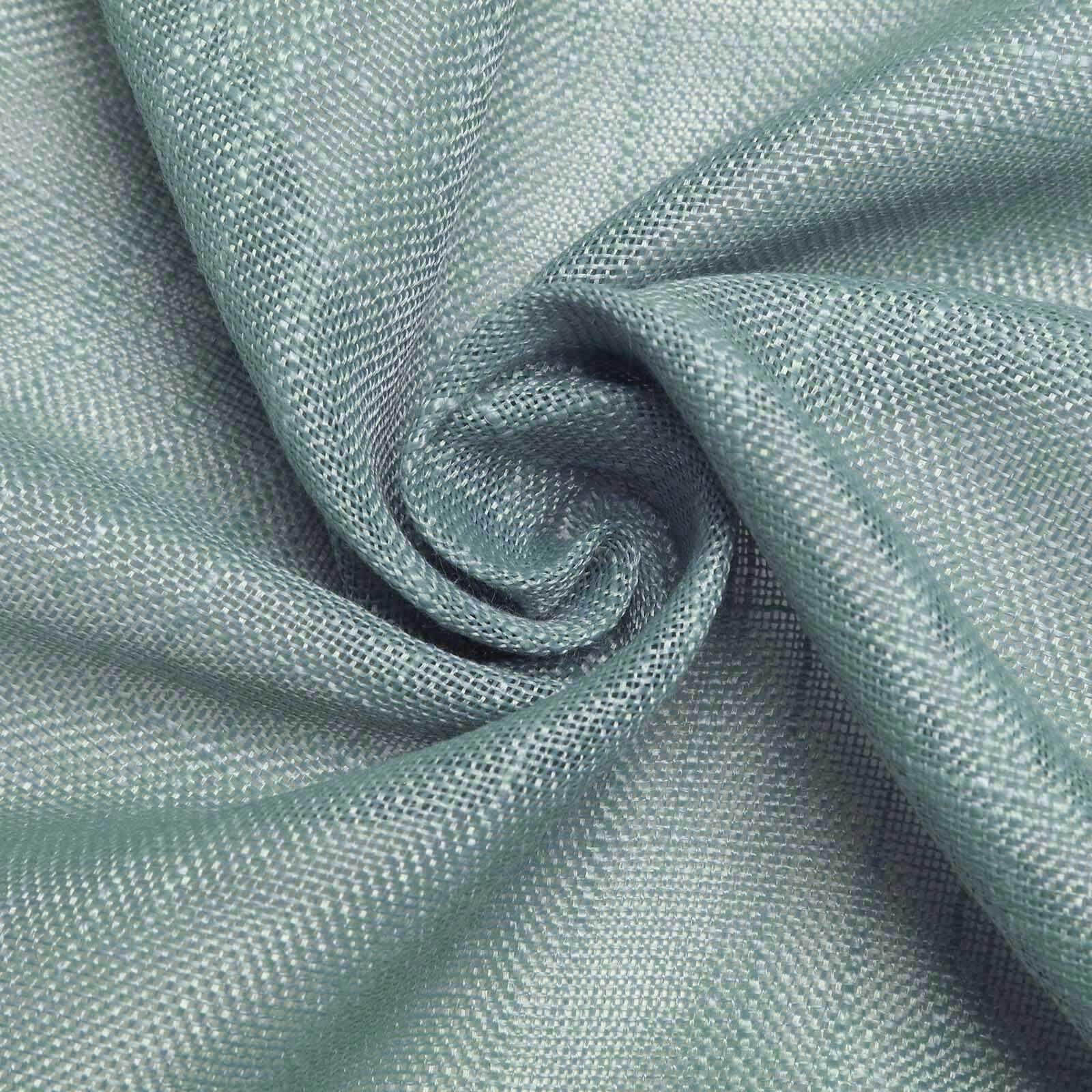 Faux Linen 120" Round Tablecloth Dusty Blue - Slubby Texture Wrinkle - Resistant Seamless Table Cover - Linen Luxes