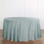 Faux Linen 120" Round Tablecloth Dusty Blue - Slubby Texture Wrinkle - Resistant Seamless Table Cover - Linen Luxes