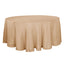 Faux Linen 120" Round Tablecloth Natural - Slubby Texture Wrinkle - Resistant Seamless Table Cover - Linen Luxes