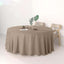 Faux Linen 120" Round Tablecloth Taupe - Slubby Texture Wrinkle - Resistant Seamless Table Cover - Linen Luxes