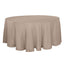 Faux Linen 120" Round Tablecloth Taupe - Slubby Texture Wrinkle - Resistant Seamless Table Cover - Linen Luxes