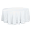 Faux Linen 120" Round Tablecloth White - Modern Slubby Texture with Wrinkle - Resistant Appeal Seamless Table Cover - Linen Luxes