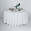 Faux Linen 120" Round Tablecloth White - Modern Slubby Texture with Wrinkle - Resistant Appeal Seamless Table Cover - Linen Luxes