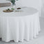 Faux Linen 120" Round Tablecloth White - Modern Slubby Texture with Wrinkle - Resistant Appeal Seamless Table Cover - Linen Luxes