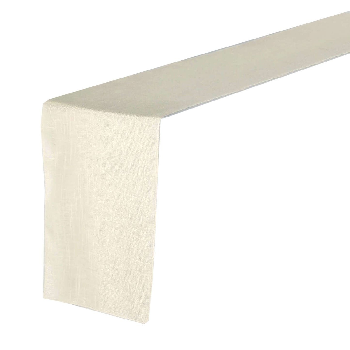 Faux Linen 12"x108" Table Runner Ivory - Slubby Textured & Wrinkle Resistant Table Decor - Linen Luxes