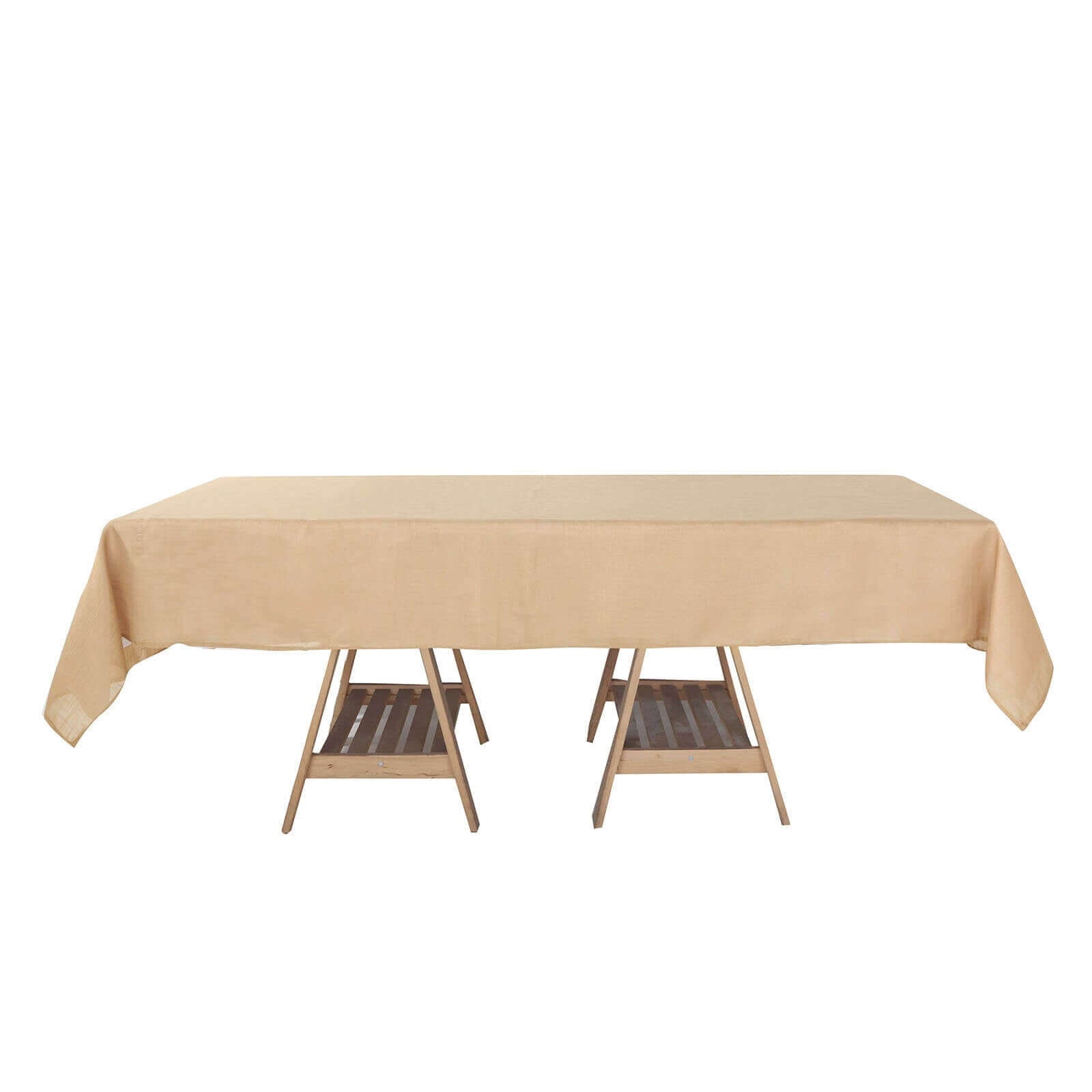 Faux Linen 60"x102" Rectangular Tablecloth Natural - Slubby Textured & Wrinkle Resistant Table Cover - Linen Luxes