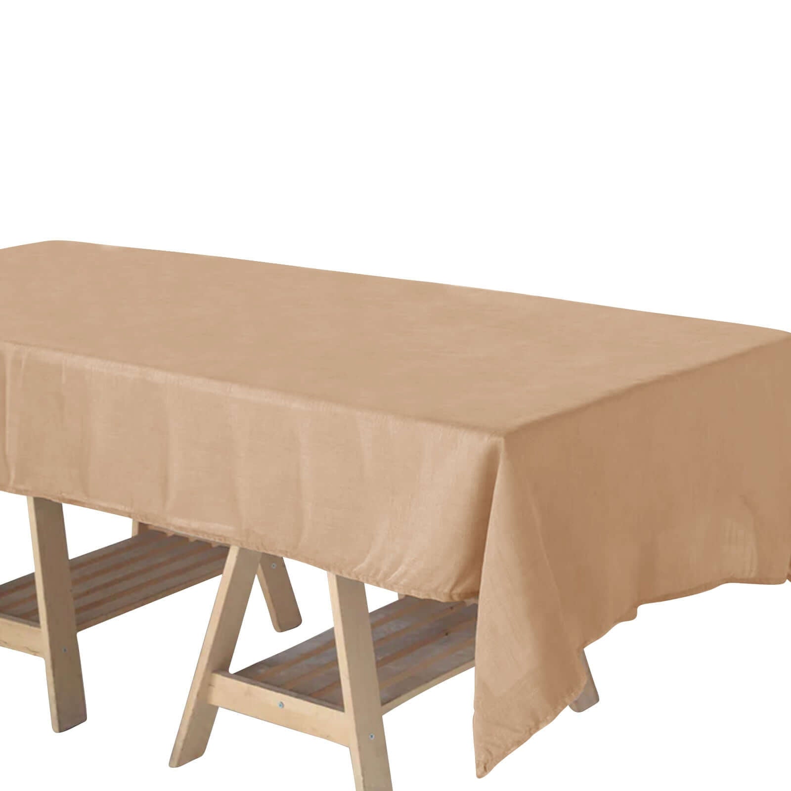 Faux Linen 60"x102" Rectangular Tablecloth Natural - Slubby Textured & Wrinkle Resistant Table Cover - Linen Luxes