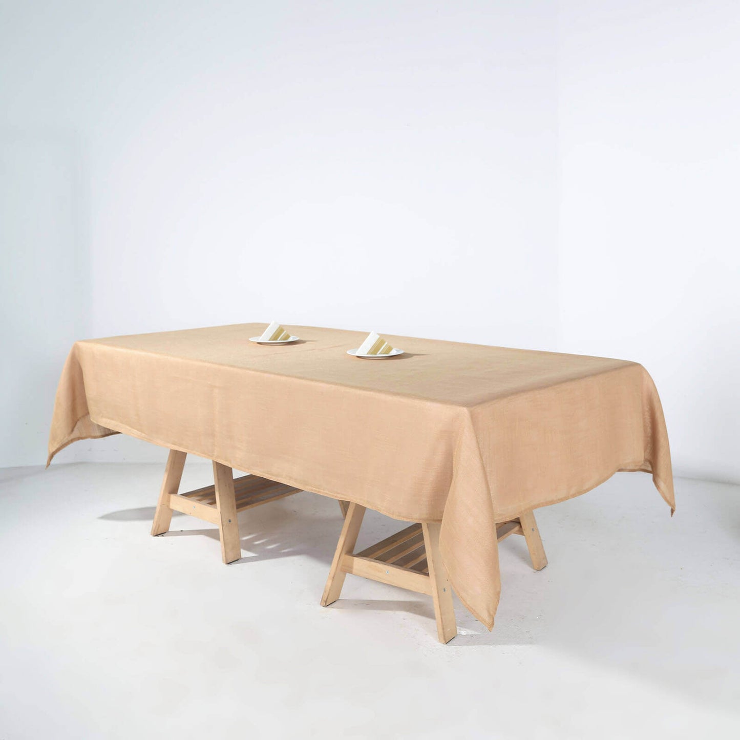Faux Linen 60"x102" Rectangular Tablecloth Natural - Slubby Textured & Wrinkle Resistant Table Cover - Linen Luxes