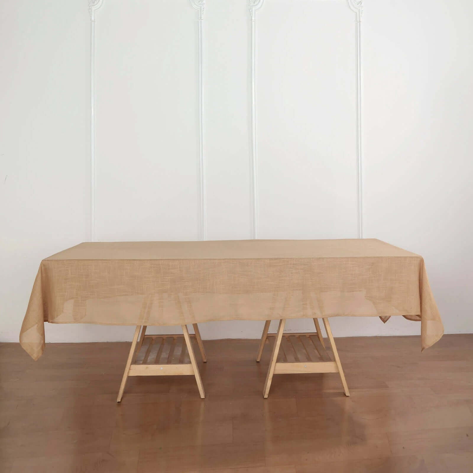 Faux Linen 60"x102" Rectangular Tablecloth Natural - Slubby Textured & Wrinkle Resistant Table Cover - Linen Luxes