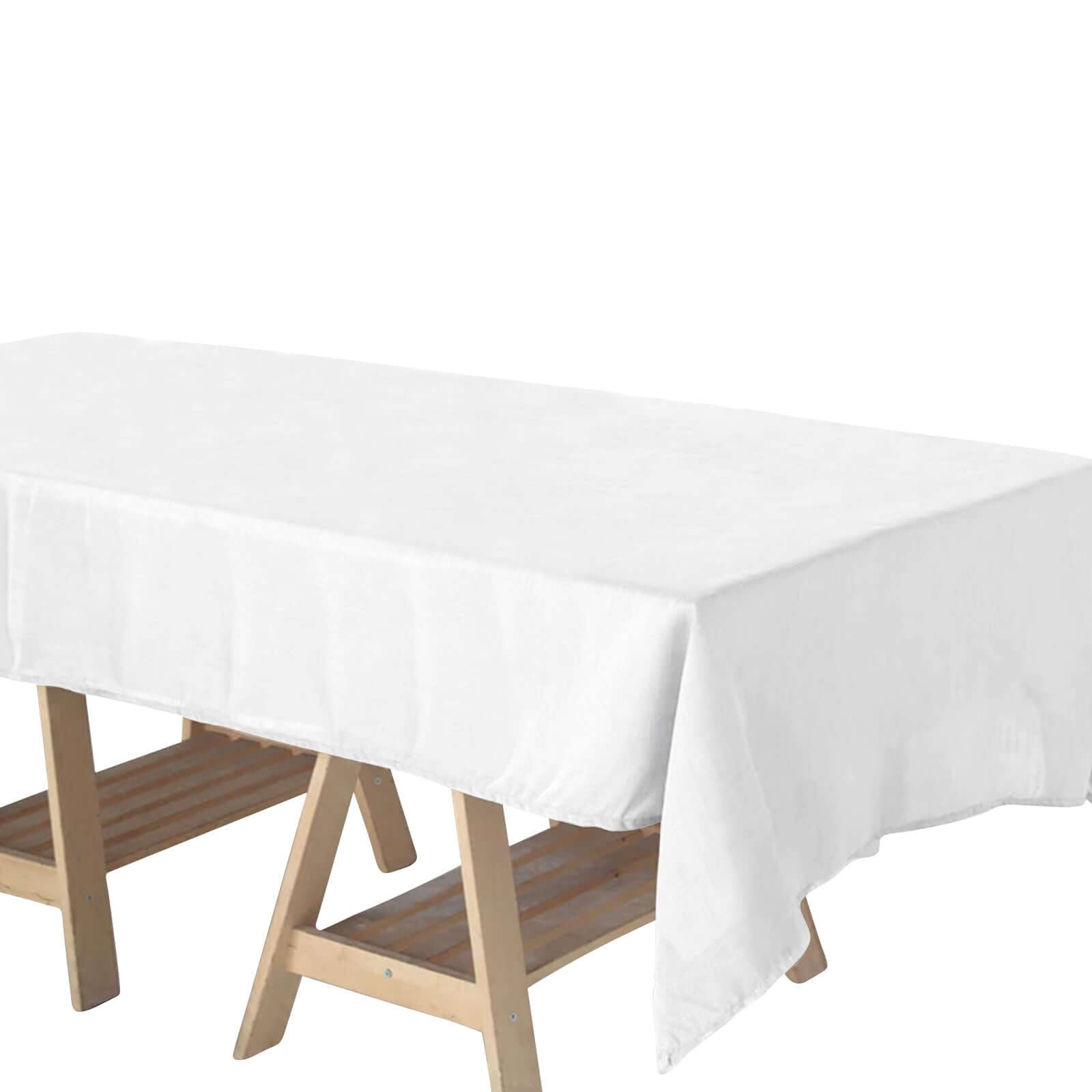 Faux Linen 60"x102" Rectangular Tablecloth White - Slubby Textured & Wrinkle Resistant Table Cover for Weddings and Special Events - Linen Luxes