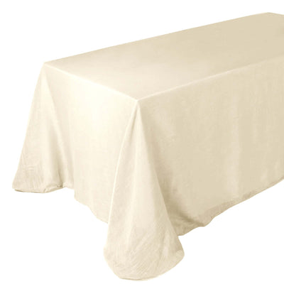 Faux Linen 90"x132" Rectangular Tablecloth Beige - Slubby Texture Wrinkle - Resistant Seamless Table Cover - Linen Luxes