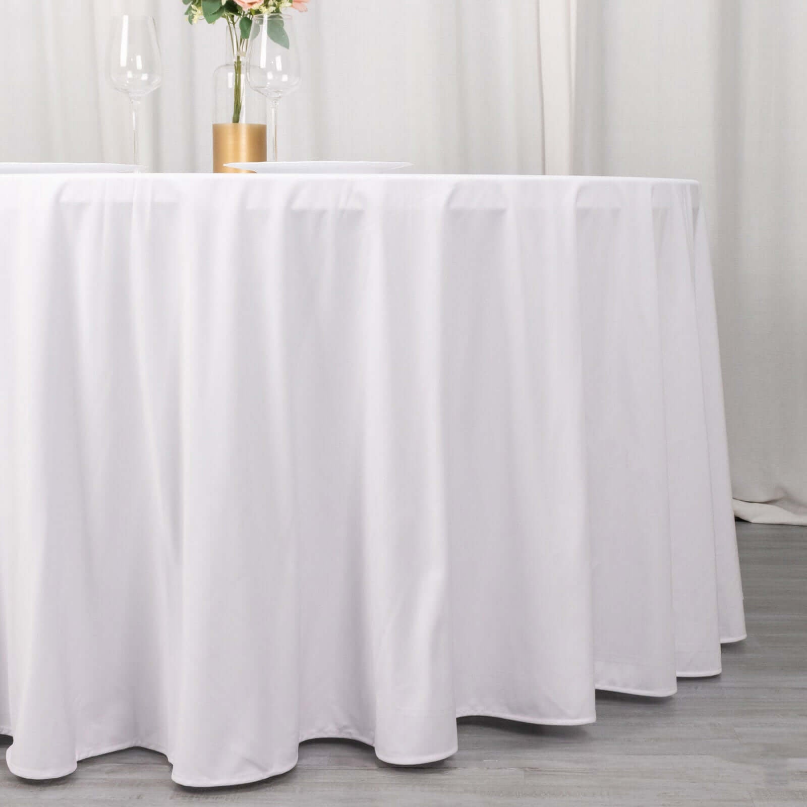 Faux Linen 90"x132" Rectangular Tablecloth White - Slubby Texture Wrinkle - Resistant Seamless Table Cover for Weddings and Special Events - Linen Luxes