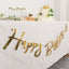 10ft Pre-Strung Metallic Gold Foil "Happy Birthday" Banner, Party Photo Backdrop Hanging Garland - 250 GSM