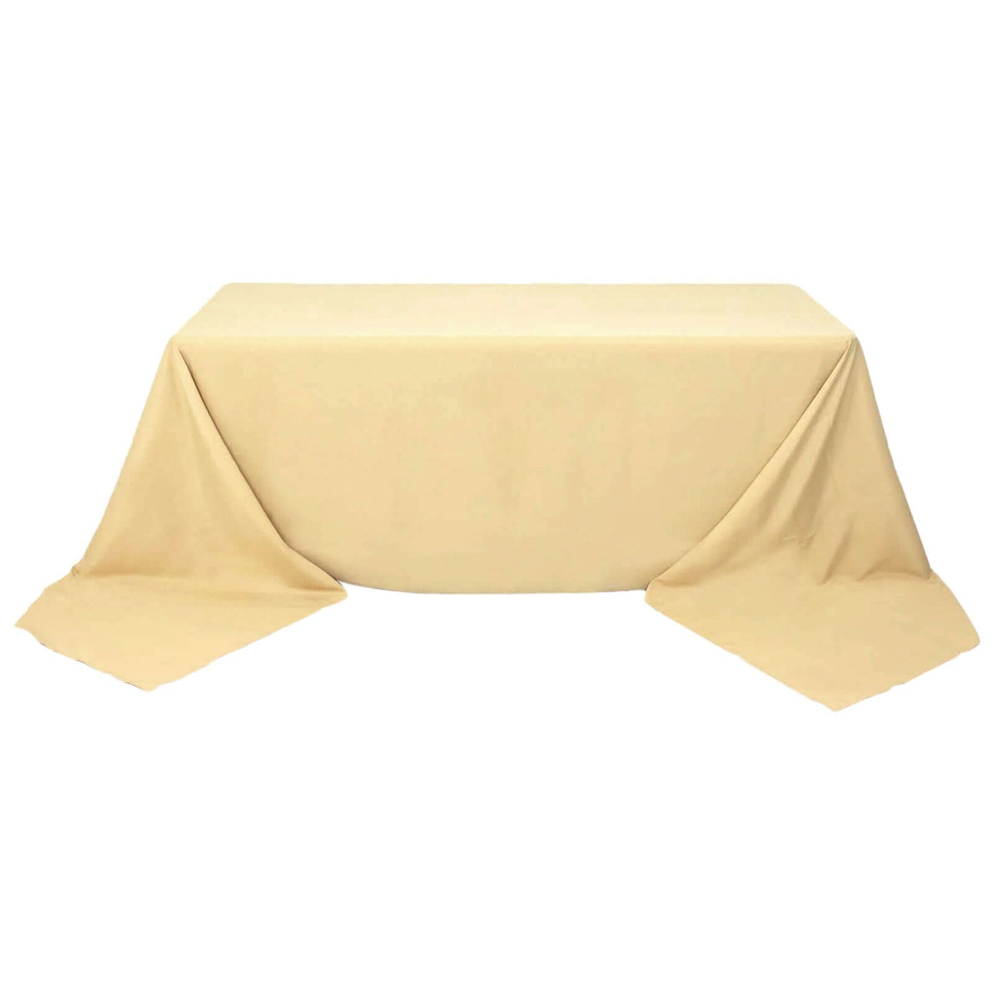 Premium Polyester 90"x156" Rectangle Tablecloth Champagne - Seamless 220GSM Stain-Resistant Table Cover