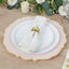 10-Pack Economy Plastic Round Charger Plates 13" in Blush with Gold Scalloped Rim, Decorative Dinner Party Serving Plates