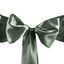 5 Pack Satin Chair Sashes Dusty Sage Green - Durable Chair Bows with Shiny Finish 6"x106"