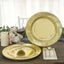 25-Pack Paper 10" Round Dinner Plates in Metallic Gold Sunray Design - Disposable Heavy Duty 350GSM Party Plates