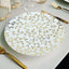 10-Pack Plastic 10" Round Dinner Plates in White with Gold Leaf Design - Heavy Duty Disposable Party Plates for Stylish Events & Memorable Gatherings