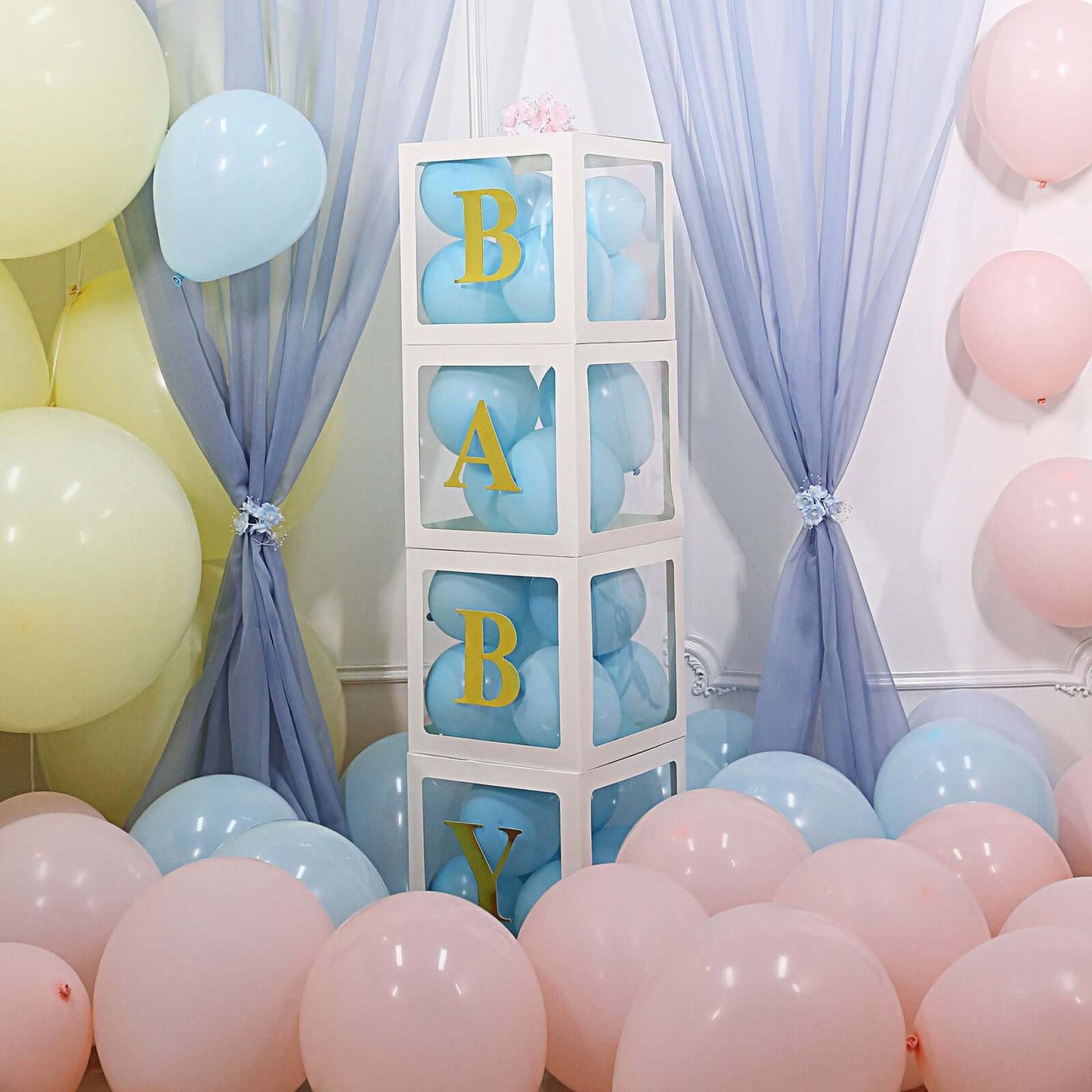 4 Pack 5" Metallic Gold Alphabet Stickers Banner, Customizable Stick on Gold Letters - E