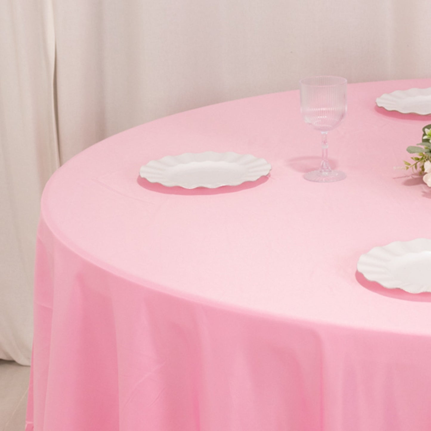 Lamour Satin 108" Round Tablecloth Pink - Durable & Silk-Like Table Cover