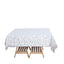 Tulle 72"x72" Table Overlay Square Tablecloth Silver - Sequin Leaf Embroidered Table Topper