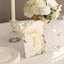 25-Pack Paper Wedding Table Numbers 1-25 White Peony Flower Design - Free Standing Double Sided Table Signs with Glam Gold Foil Numbers 7"