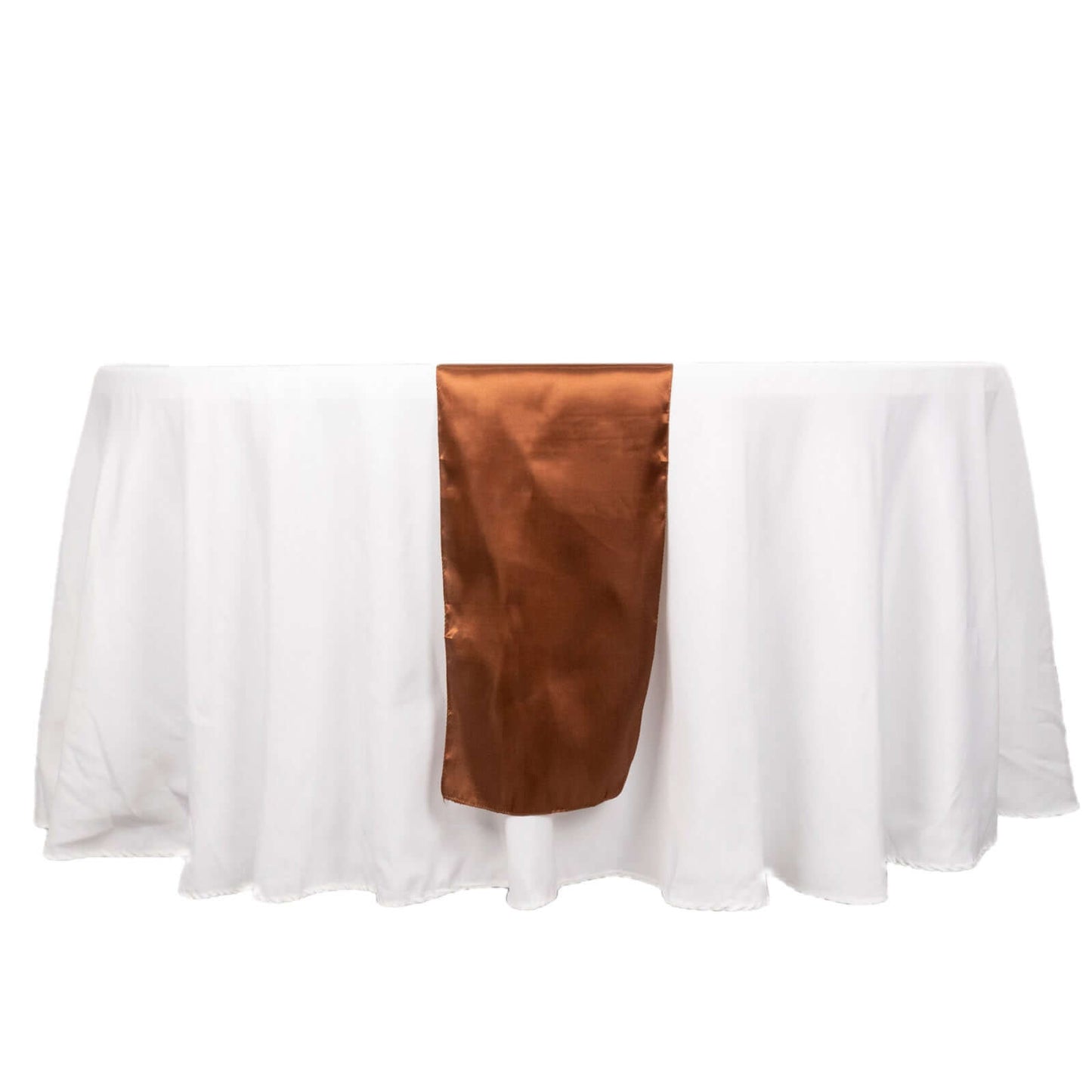 Satin 12"x108" Table Runner Cinnamon Brown - Stylish Table Linen