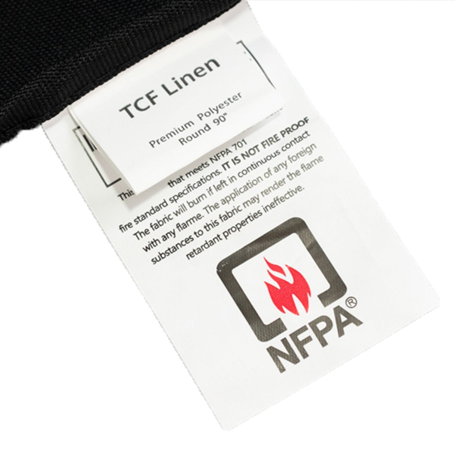 Fire Retardant Premium Polyester 90" Round Tablecloth Black - High-Performance Table Cover