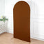 7ft Cinnamon Brown Spandex Fitted Chiara Backdrop Stand Cover For Round Top Wedding Arch