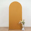7ft Matte Gold Spandex Fitted Chiara Backdrop Stand Cover For Round Top Wedding Arch