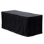 Fitted Polyester 48"x30" Rectangle Tablecloth Black - Durable Table Cover - Linen Luxes