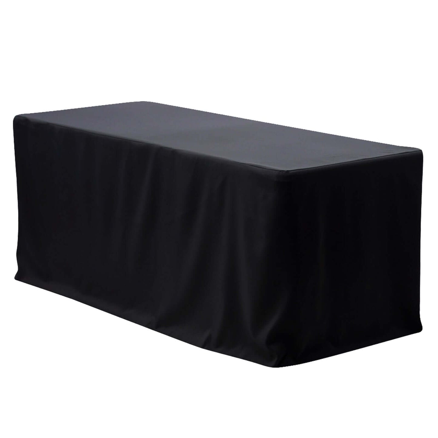 Fitted Polyester 48"x30" Rectangle Tablecloth Black - Durable Table Cover - Linen Luxes