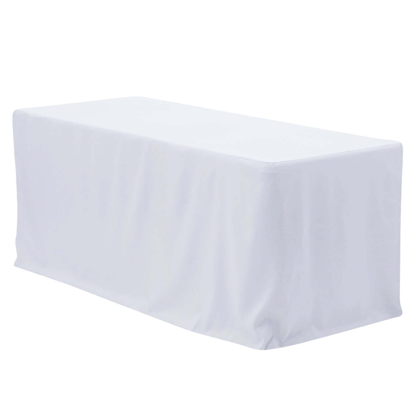 Fitted Polyester 48"x30" Rectangle Tablecloth White - Durable Table Cover for Everyday Use - Linen Luxes